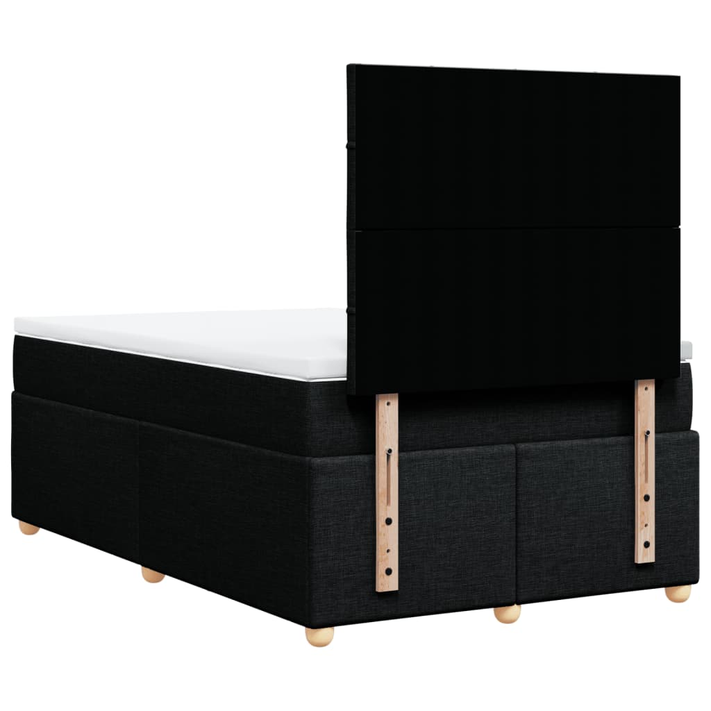 Boxspring met matras stof zwart 120x190 cm