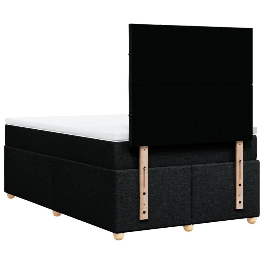 Boxspring met matras stof zwart 120x190 cm