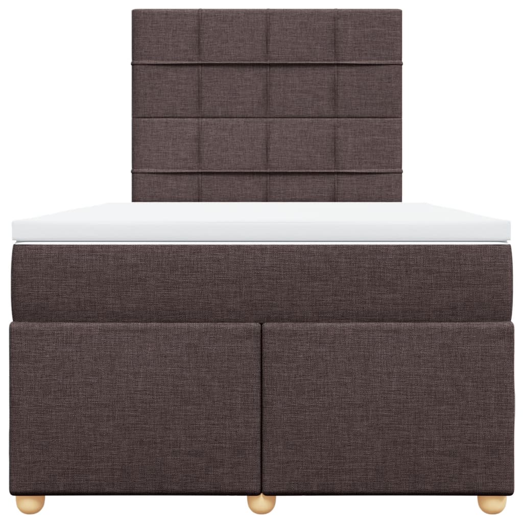 Boxspring met matras stof donkerbruin 120x190 cm