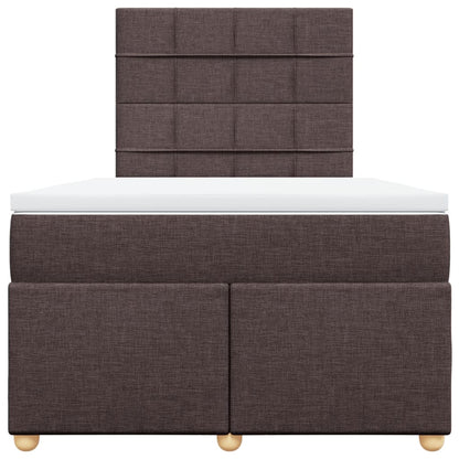 Boxspring met matras stof donkerbruin 120x190 cm