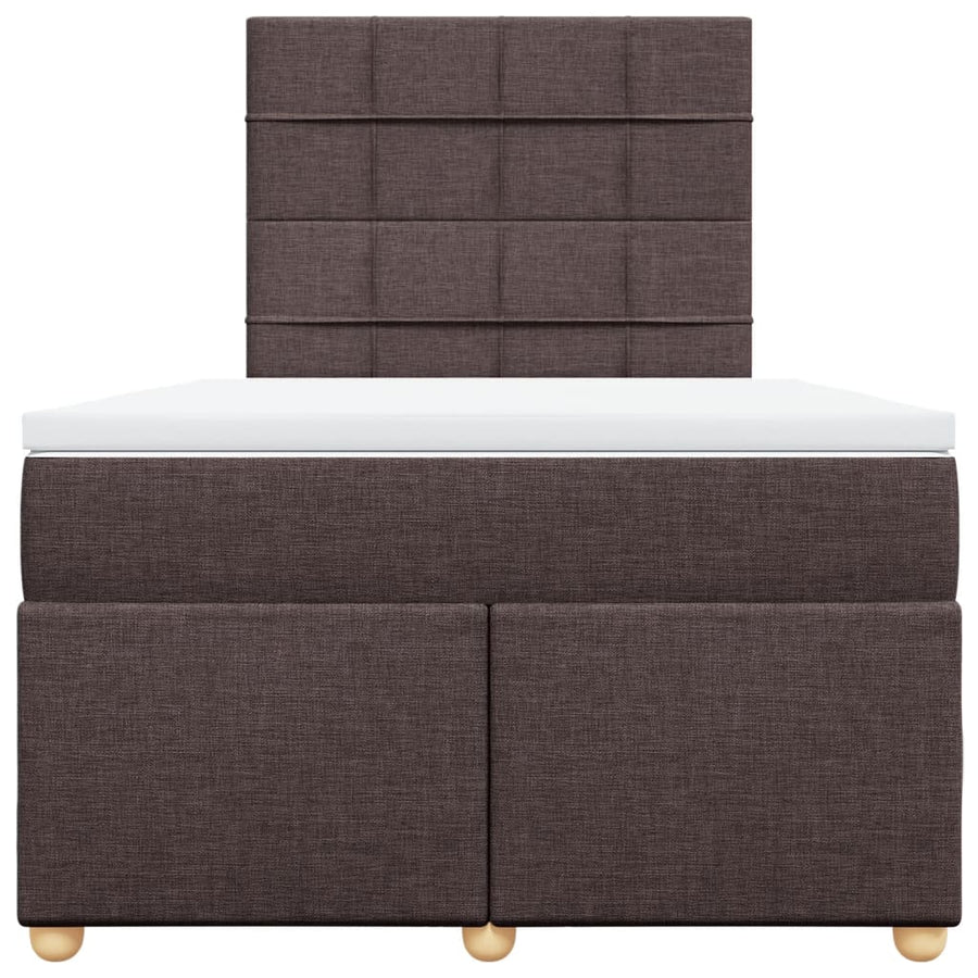 Boxspring met matras stof donkerbruin 120x190 cm