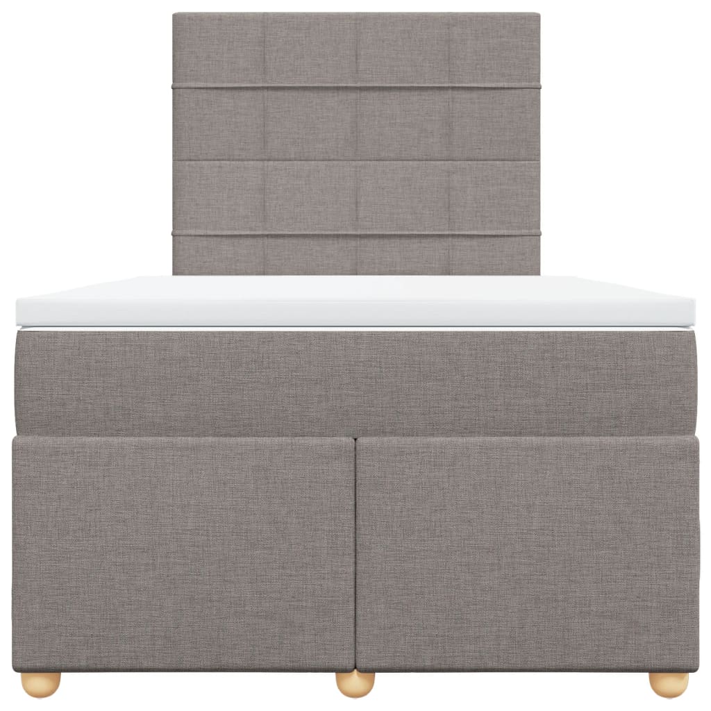 Boxspring met matras stof taupe 120x190 cm