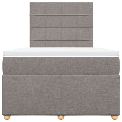 Boxspring met matras stof taupe 120x190 cm