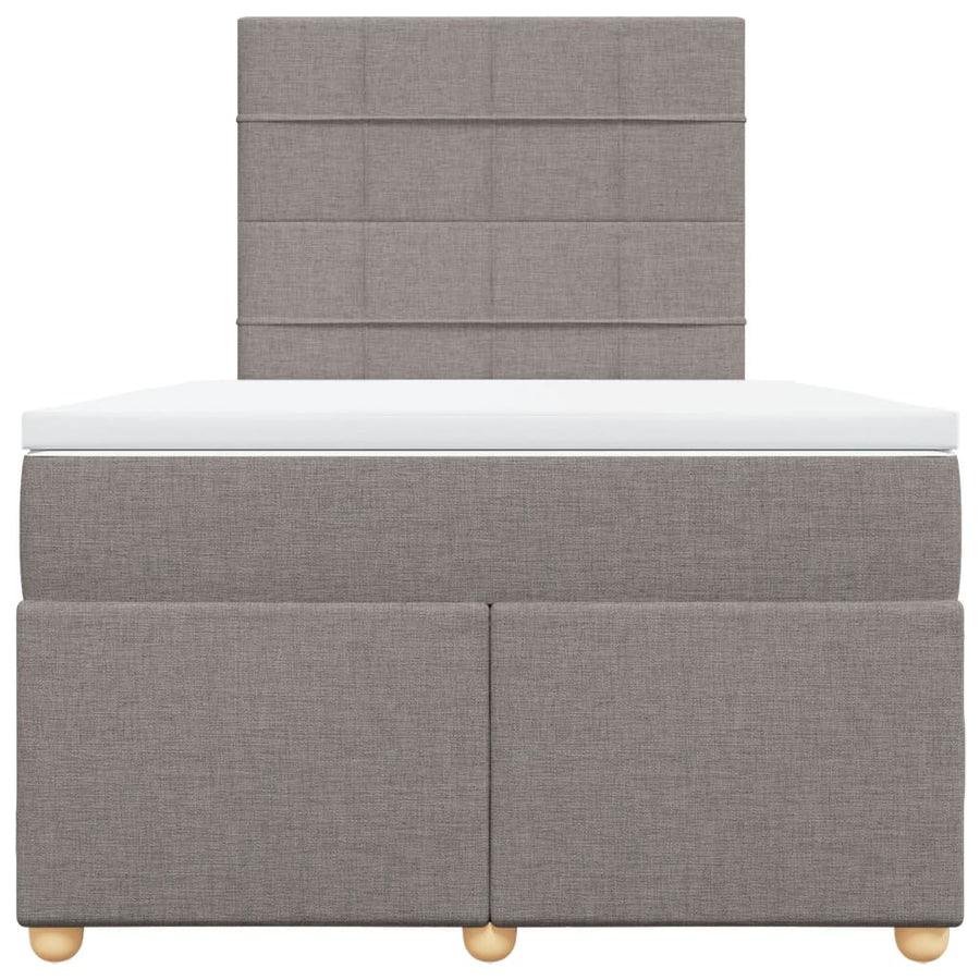 Boxspring met matras stof taupe 120x190 cm