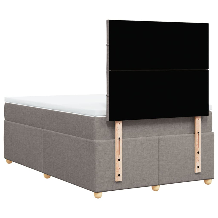 Boxspring met matras stof taupe 120x190 cm