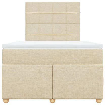 Boxspring met matras stof crèmekleurig 120x190 cm