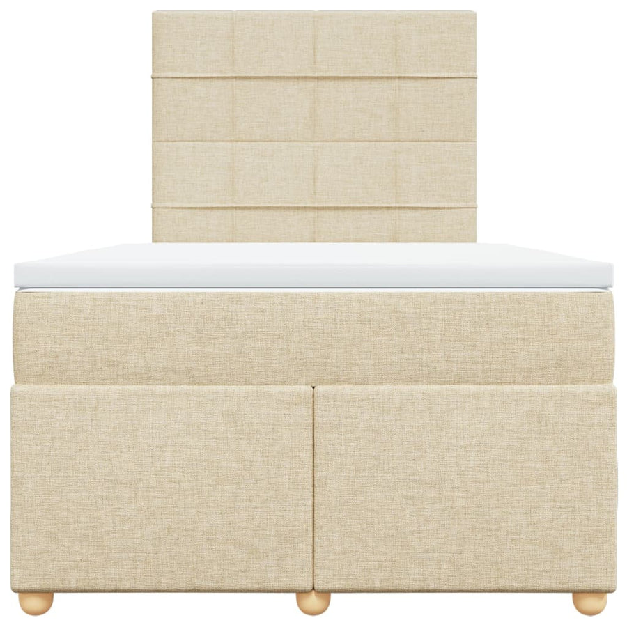 Boxspring met matras stof crèmekleurig 120x190 cm