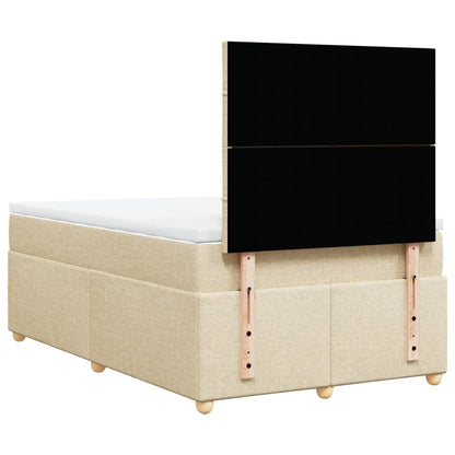 Boxspring met matras stof crèmekleurig 120x190 cm