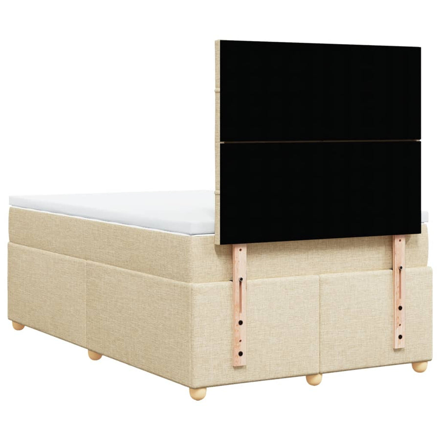 Boxspring met matras stof crèmekleurig 120x190 cm