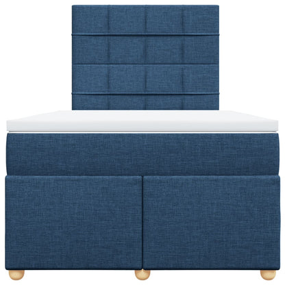 Boxspring met matras stof blauw 120x190 cm