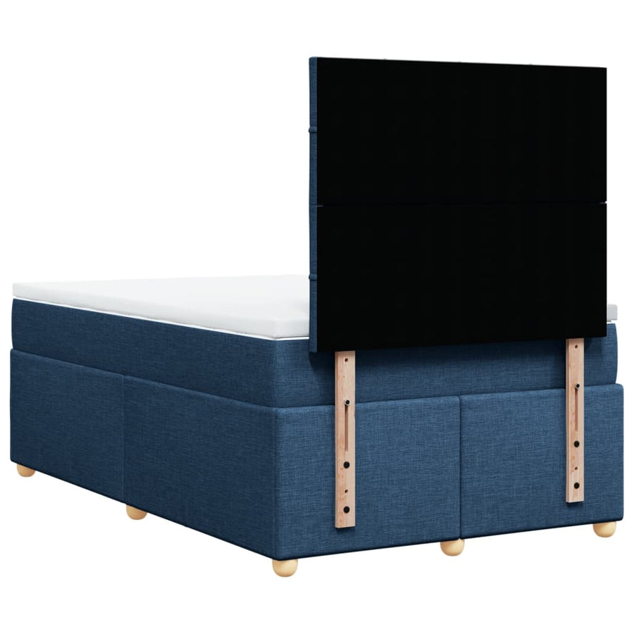 Boxspring met matras stof blauw 120x190 cm