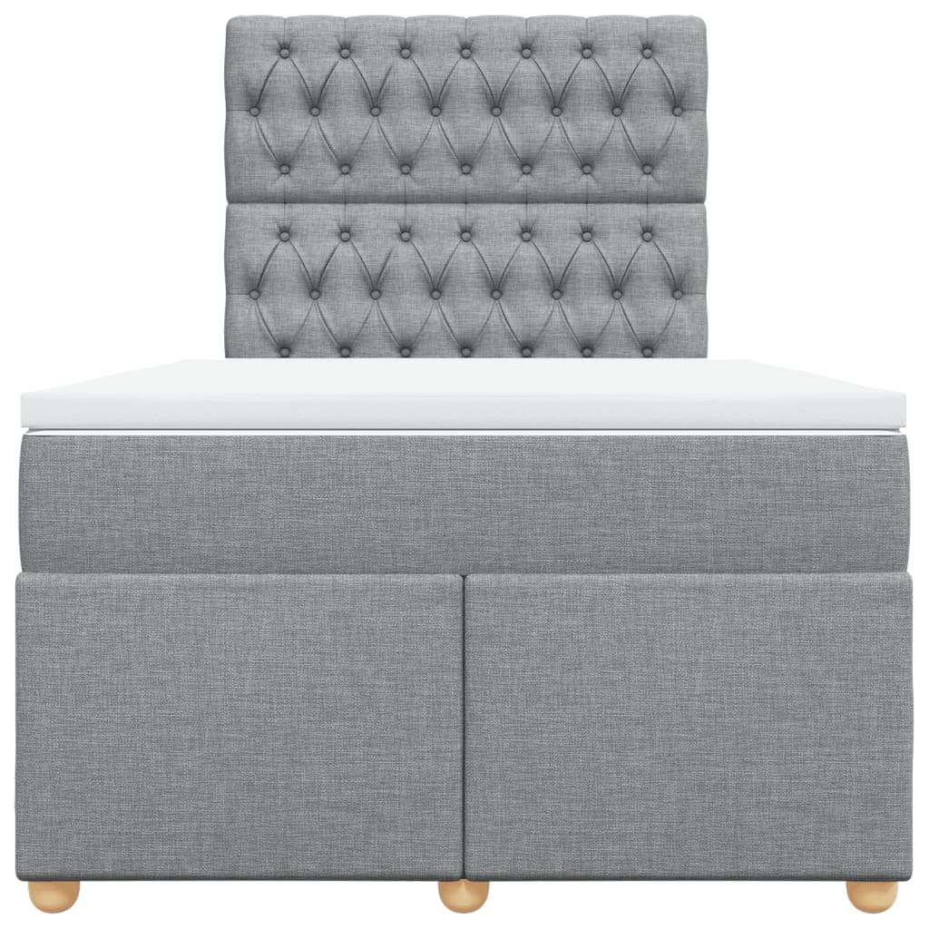 Boxspring met matras stof lichtgrijs 120x190 cm