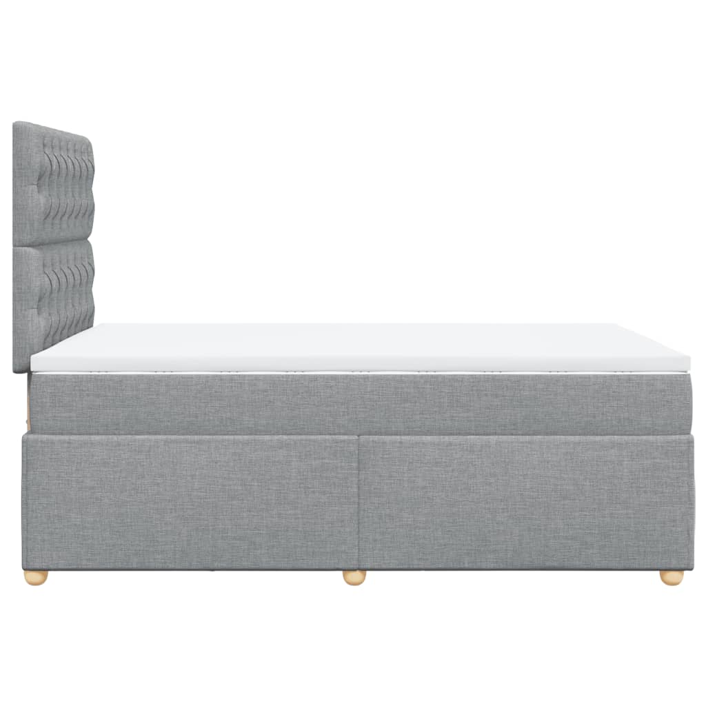 Boxspring met matras stof lichtgrijs 120x190 cm