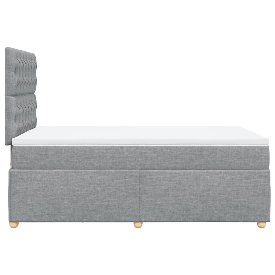 Boxspring met matras stof lichtgrijs 120x190 cm