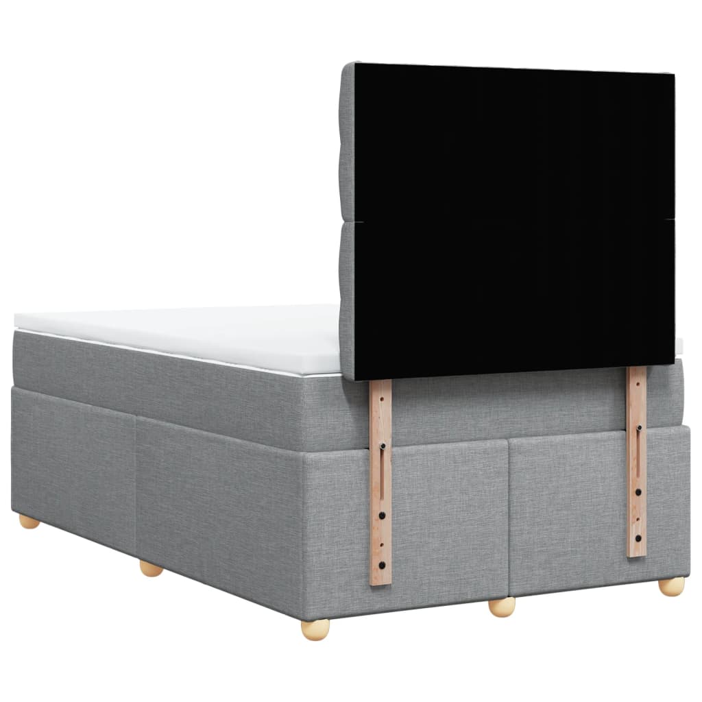 Boxspring met matras stof lichtgrijs 120x190 cm