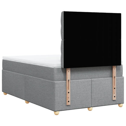 Boxspring met matras stof lichtgrijs 120x190 cm