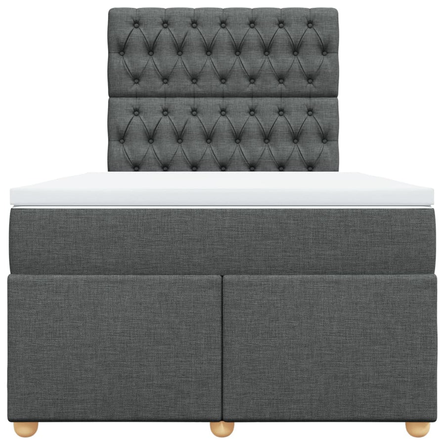 Boxspring met matras stof donkergrijs 120x190 cm