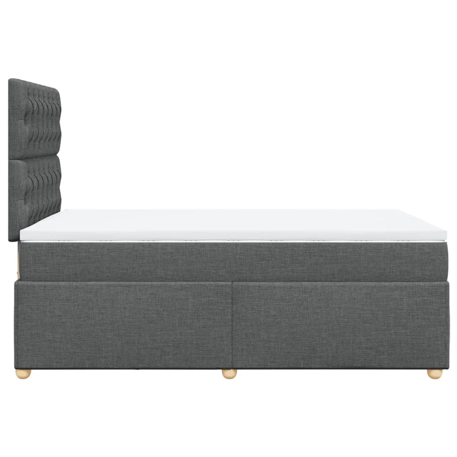 Boxspring met matras stof donkergrijs 120x190 cm