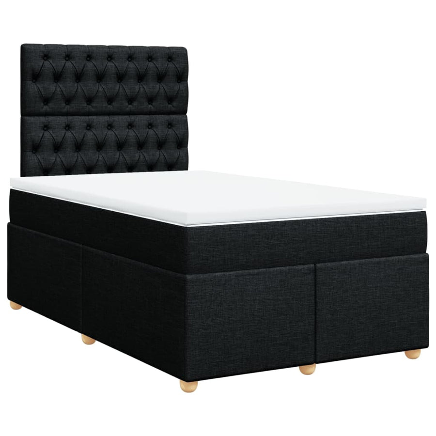 Boxspring met matras stof zwart 120x190 cm