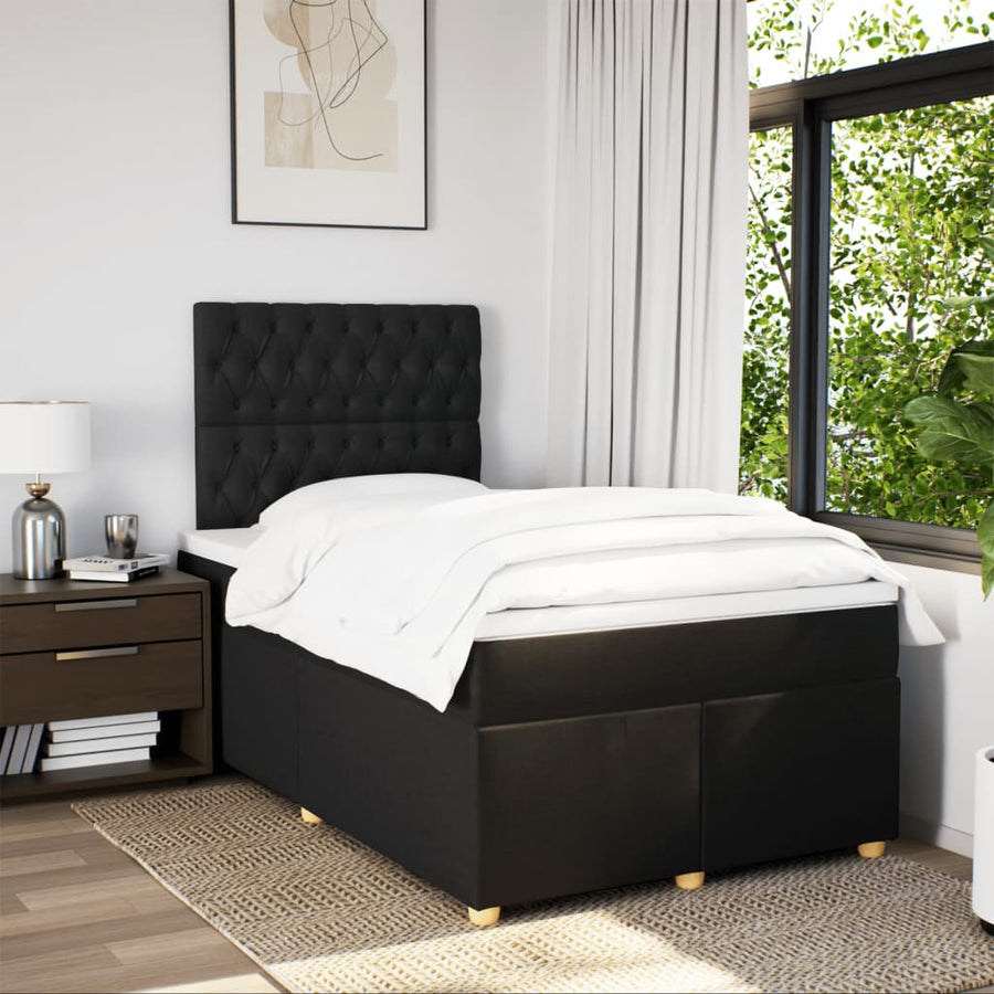 Boxspring met matras stof zwart 120x190 cm