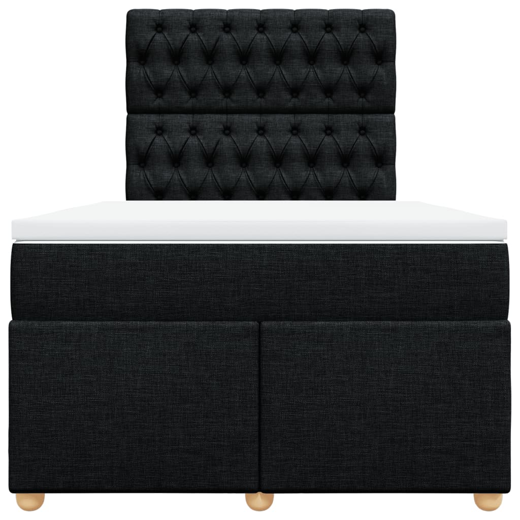 Boxspring met matras stof zwart 120x190 cm