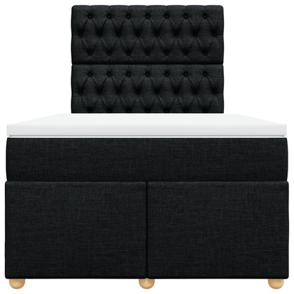 Boxspring met matras stof zwart 120x190 cm
