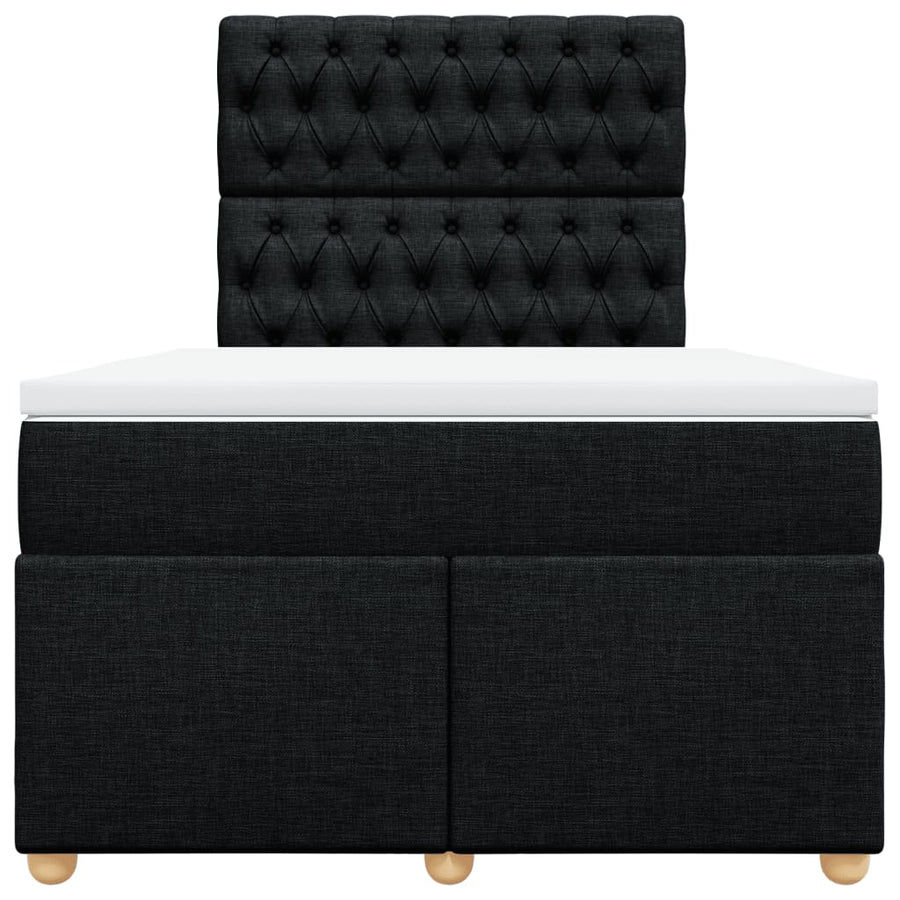 Boxspring met matras stof zwart 120x190 cm