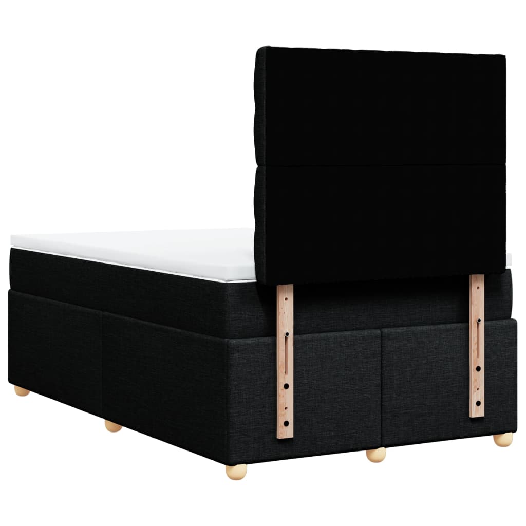 Boxspring met matras stof zwart 120x190 cm