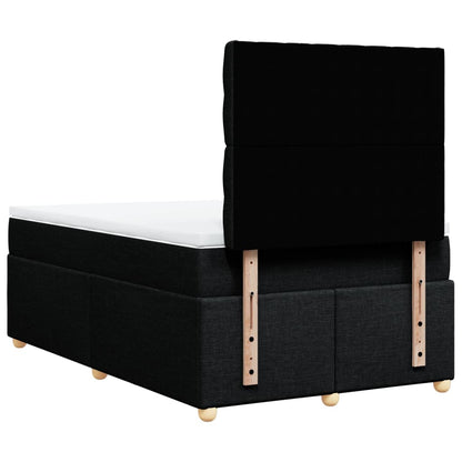 Boxspring met matras stof zwart 120x190 cm