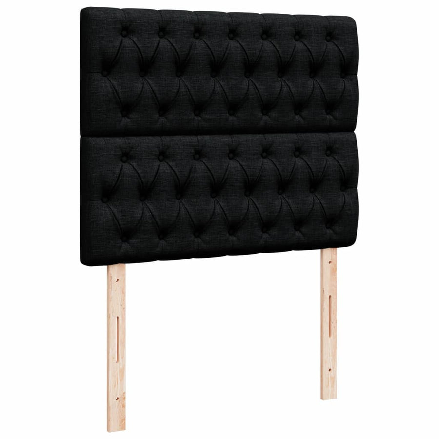 Boxspring met matras stof zwart 120x190 cm