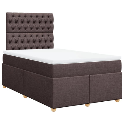 Boxspring met matras stof donkerbruin 120x190 cm