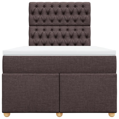 Boxspring met matras stof donkerbruin 120x190 cm