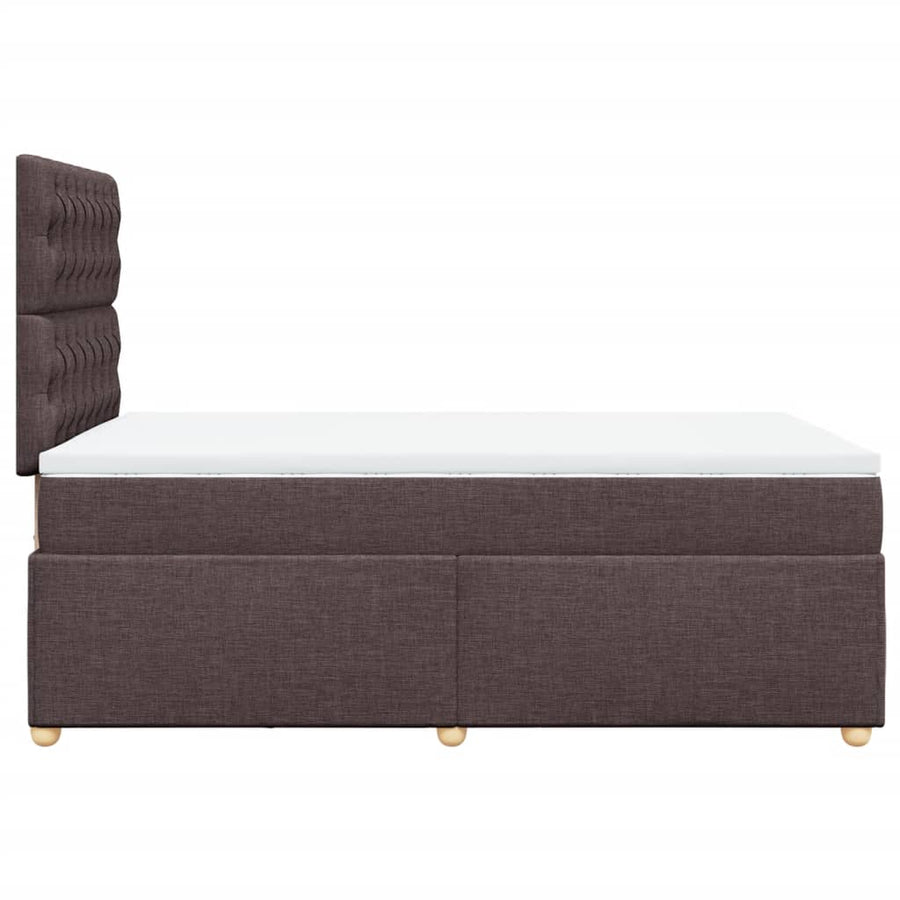 Boxspring met matras stof donkerbruin 120x190 cm