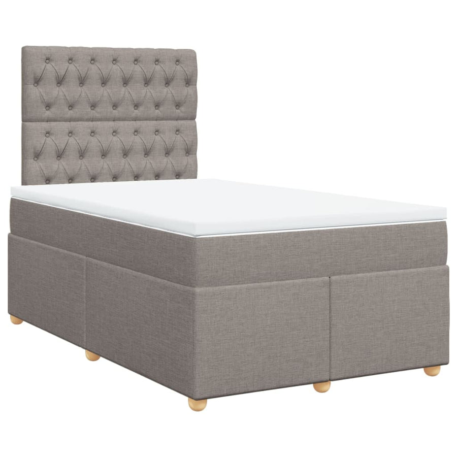 Boxspring met matras stof taupe 120x190 cm
