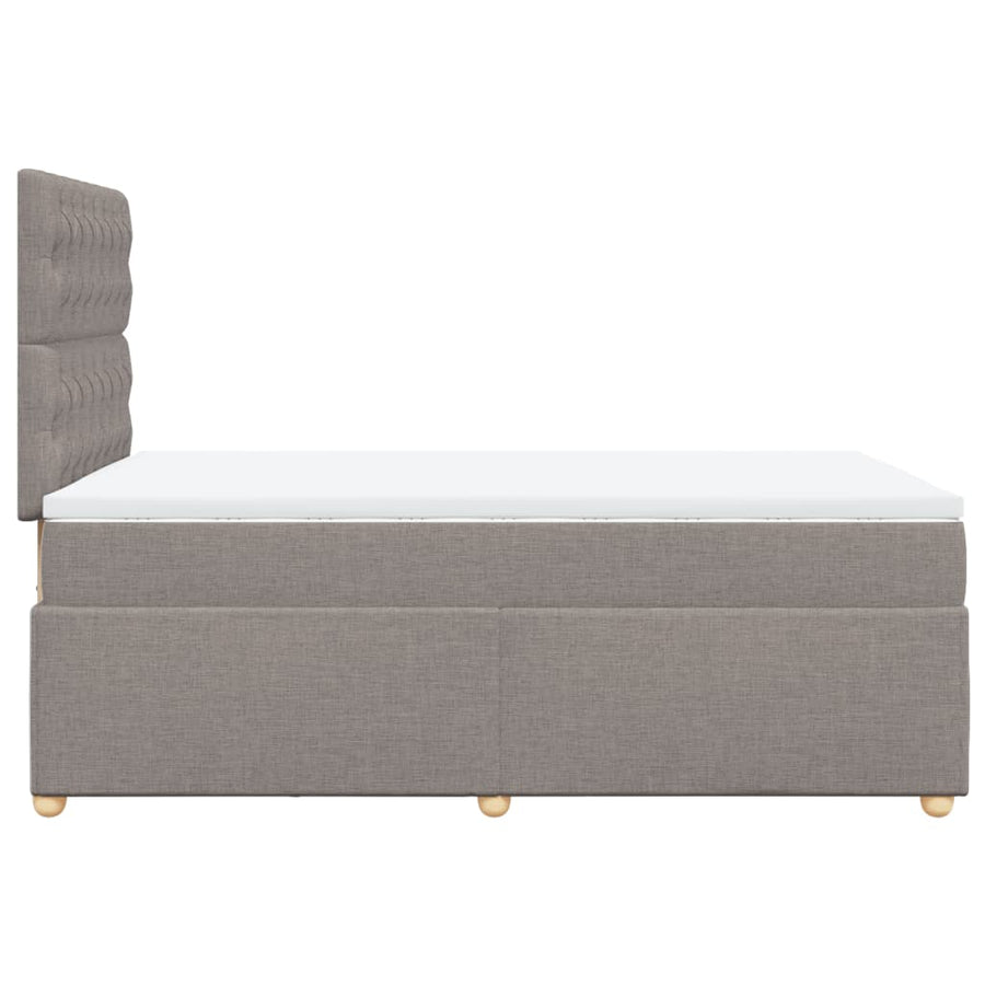 Boxspring met matras stof taupe 120x190 cm