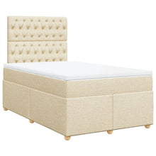 Boxspring met matras stof crèmekleurig 120x190 cm