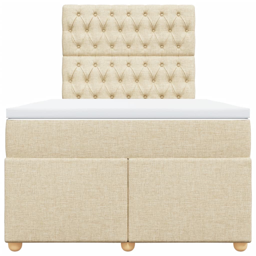 Boxspring met matras stof crèmekleurig 120x190 cm