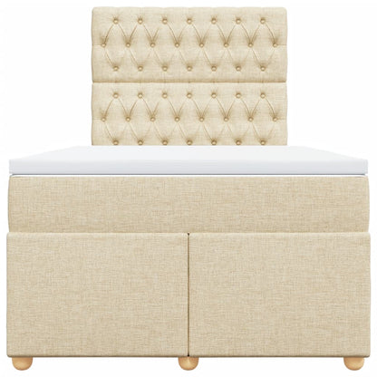 Boxspring met matras stof crèmekleurig 120x190 cm