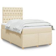 Boxspring crème 120x190 cm met pocketveringmatras