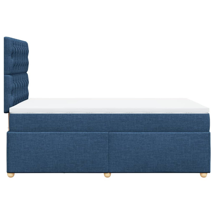 Boxspring met matras stof blauw 120x190 cm