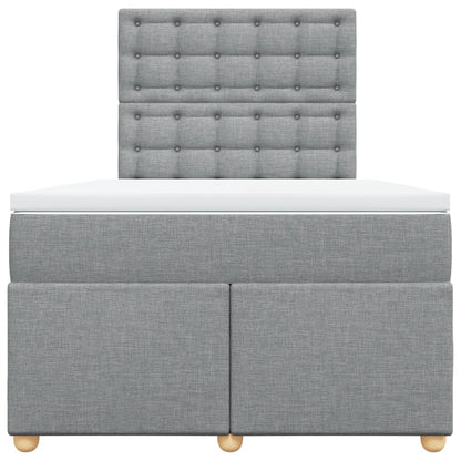 Boxspring met matras stof lichtgrijs 120x190 cm