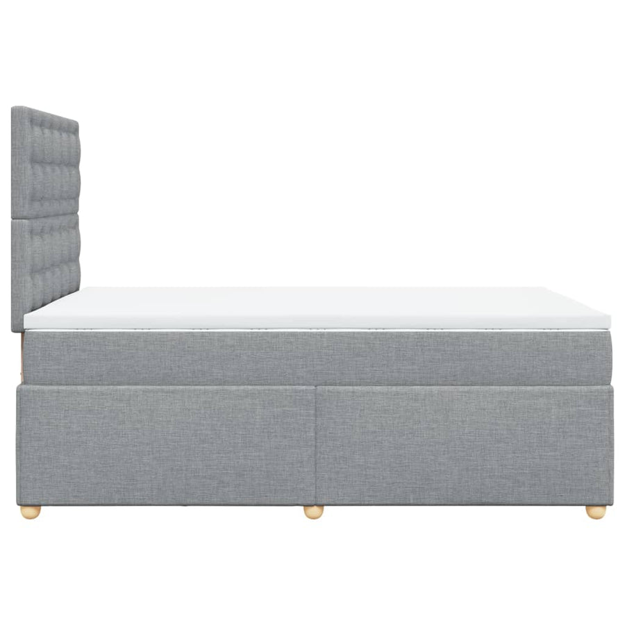 Boxspring met matras stof lichtgrijs 120x190 cm