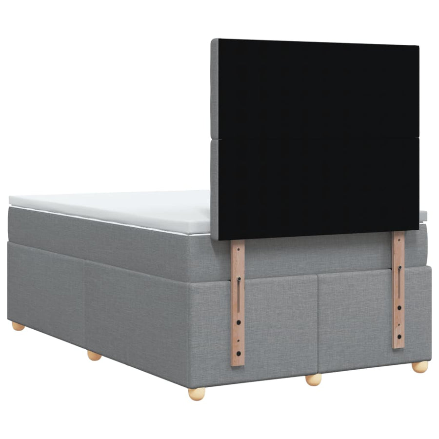 Boxspring met matras stof lichtgrijs 120x190 cm