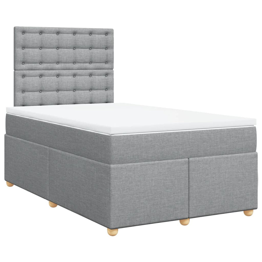 Boxspring met matras stof lichtgrijs 120x190 cm