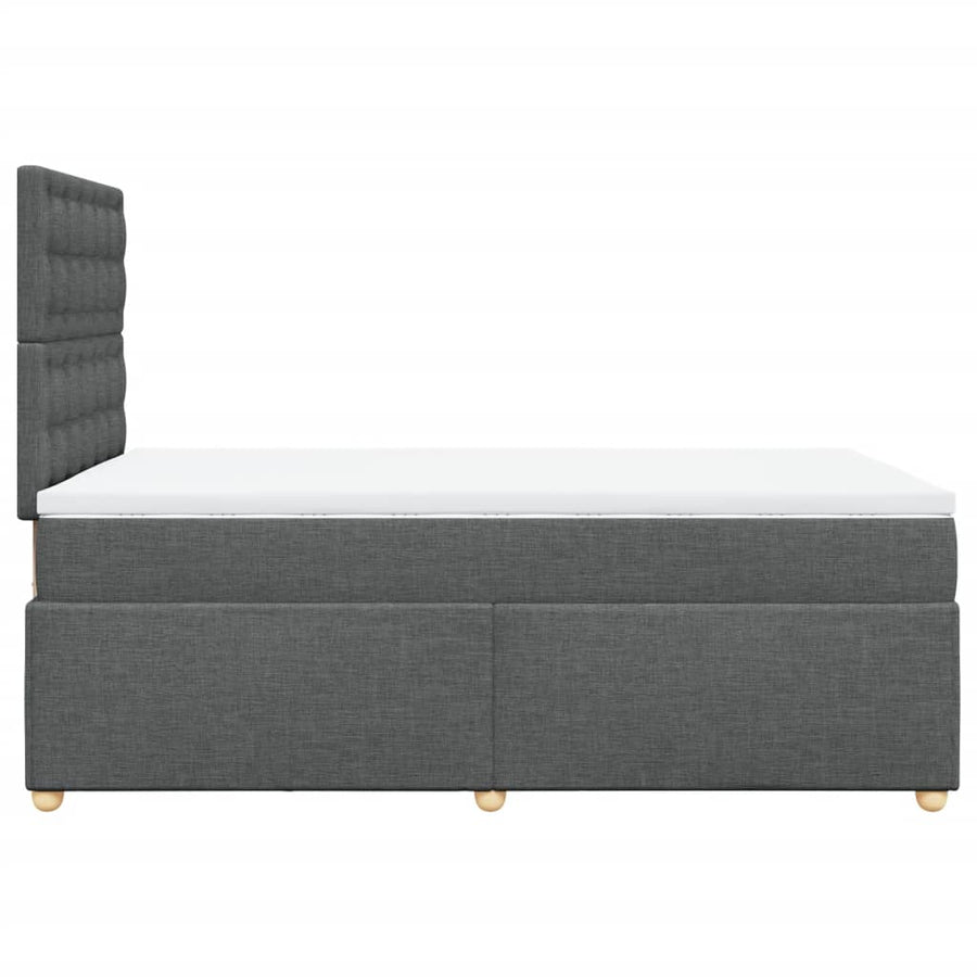 Boxspring met matras stof donkergrijs 120x190 cm