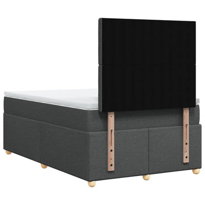 Boxspring met matras stof donkergrijs 120x190 cm