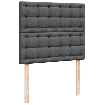 Boxspring met matras stof donkergrijs 120x190 cm