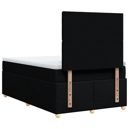 Boxspring met matras stof zwart 120x190 cm