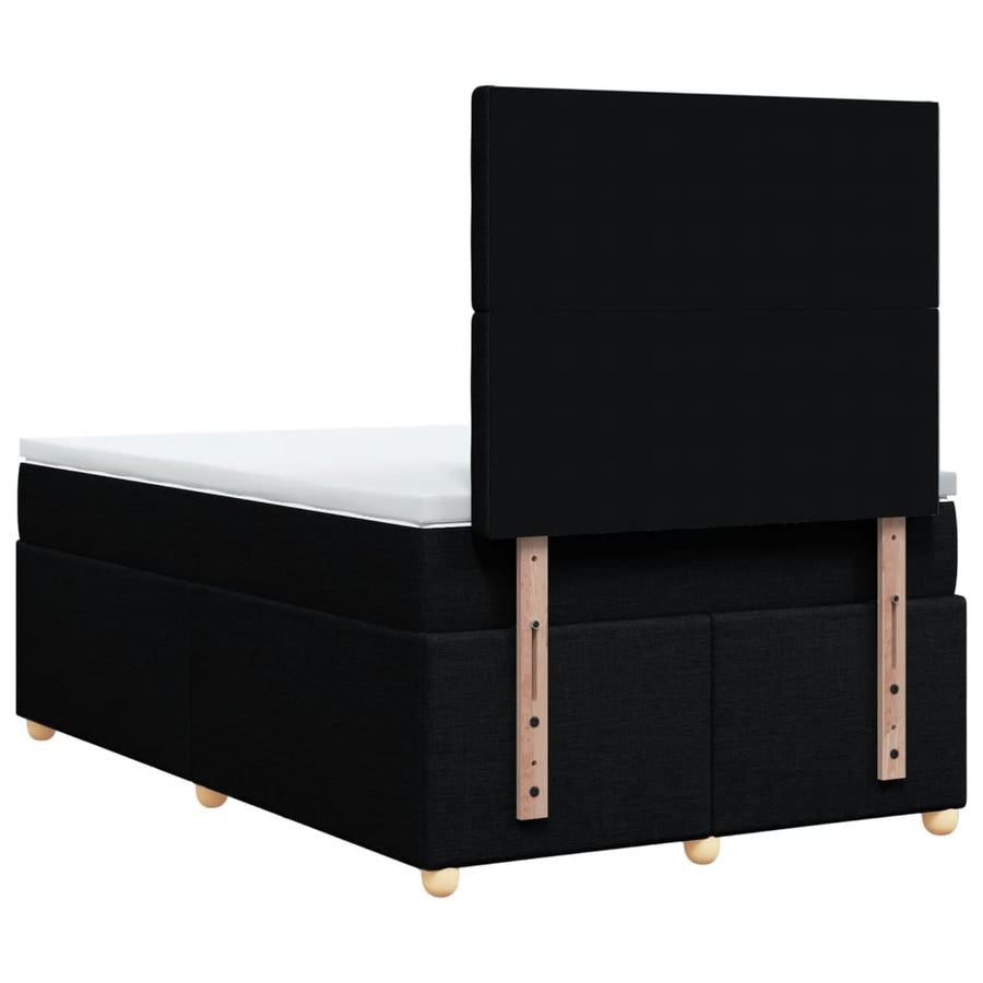 Boxspring met matras stof zwart 120x190 cm