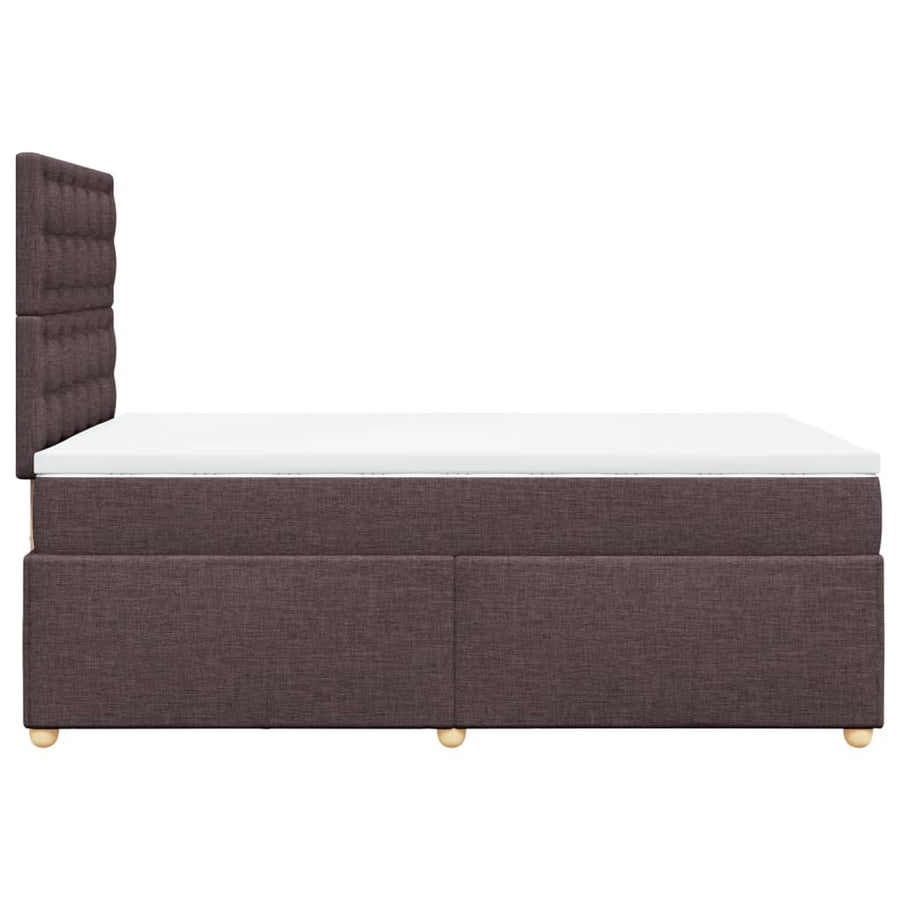 Boxspring met matras stof donkerbruin 120x190 cm